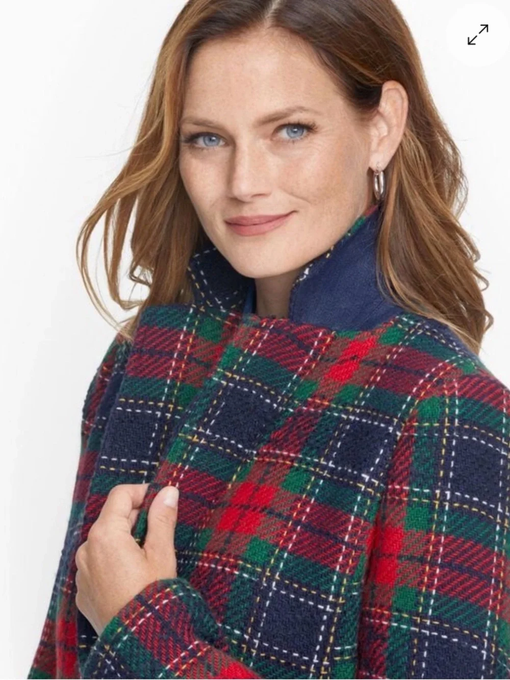 Talbots Classic Shetland Blazer Navy & Green Plaid size 10 $189